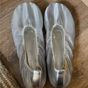 Mango Silver Mesh Ballet Flats